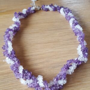 Ketting Amethist met Bergkristal