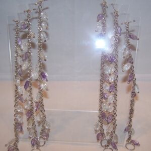 Armband Bergkristal-Amethist bedels