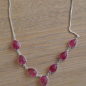 Ketting Bergkristal Craquele gekleurd Roze