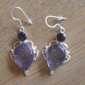 Oorhangers Bergkristal Craquele gekleurd