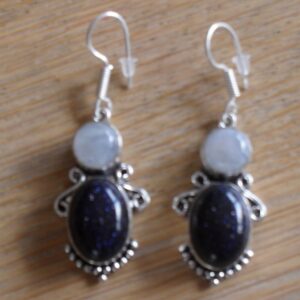 Oorhangers Goudsteen blauw