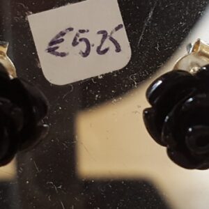 Oorknopjes Roos zwart (blinkend)